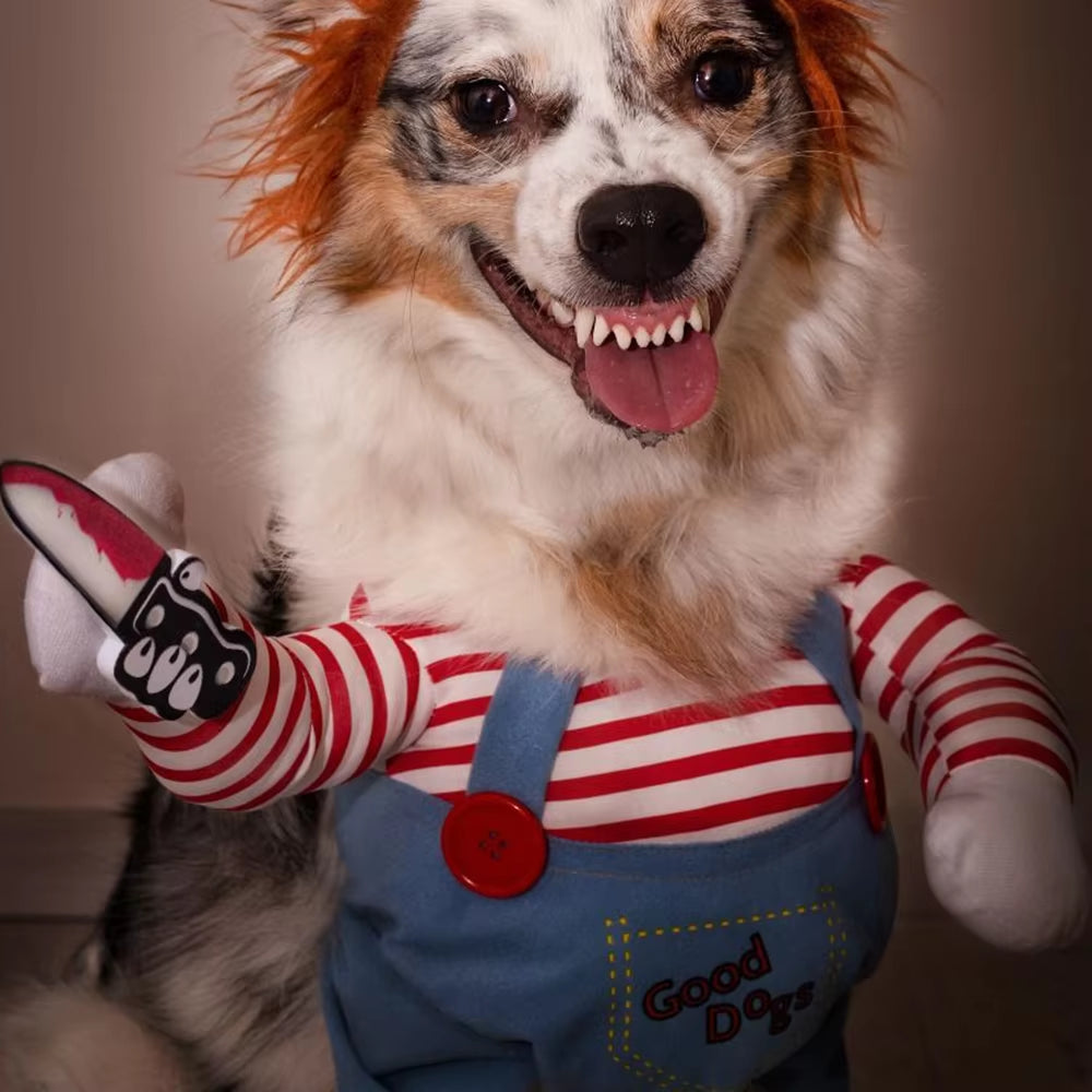 Humorous Cosplay Costume for Dogs and Cats - Halloween Party Apparel for Small to Medium Breeds, Including Yorkshire Terriers and Chihuahuas