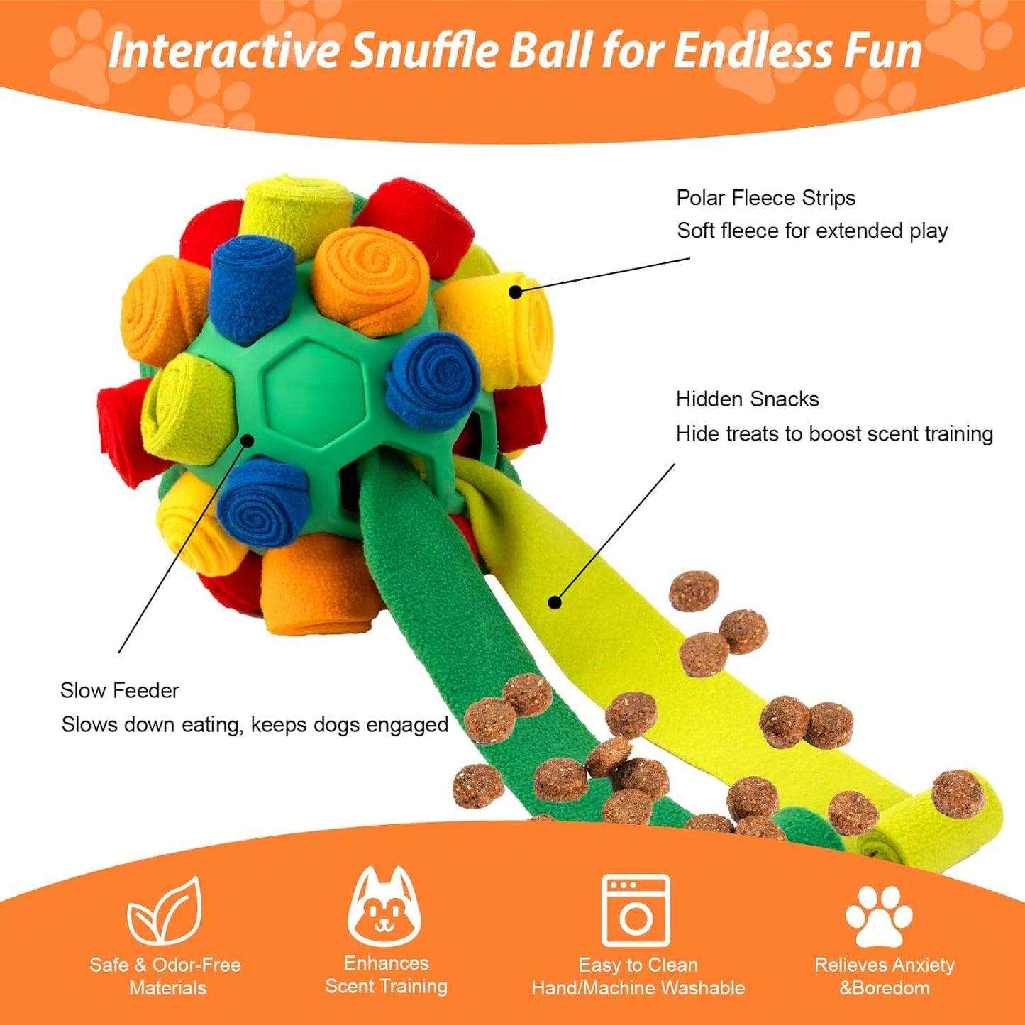 Dog Snuffle Balls - Machine Washable Foraging Toy for Puppies and Boredom Relief