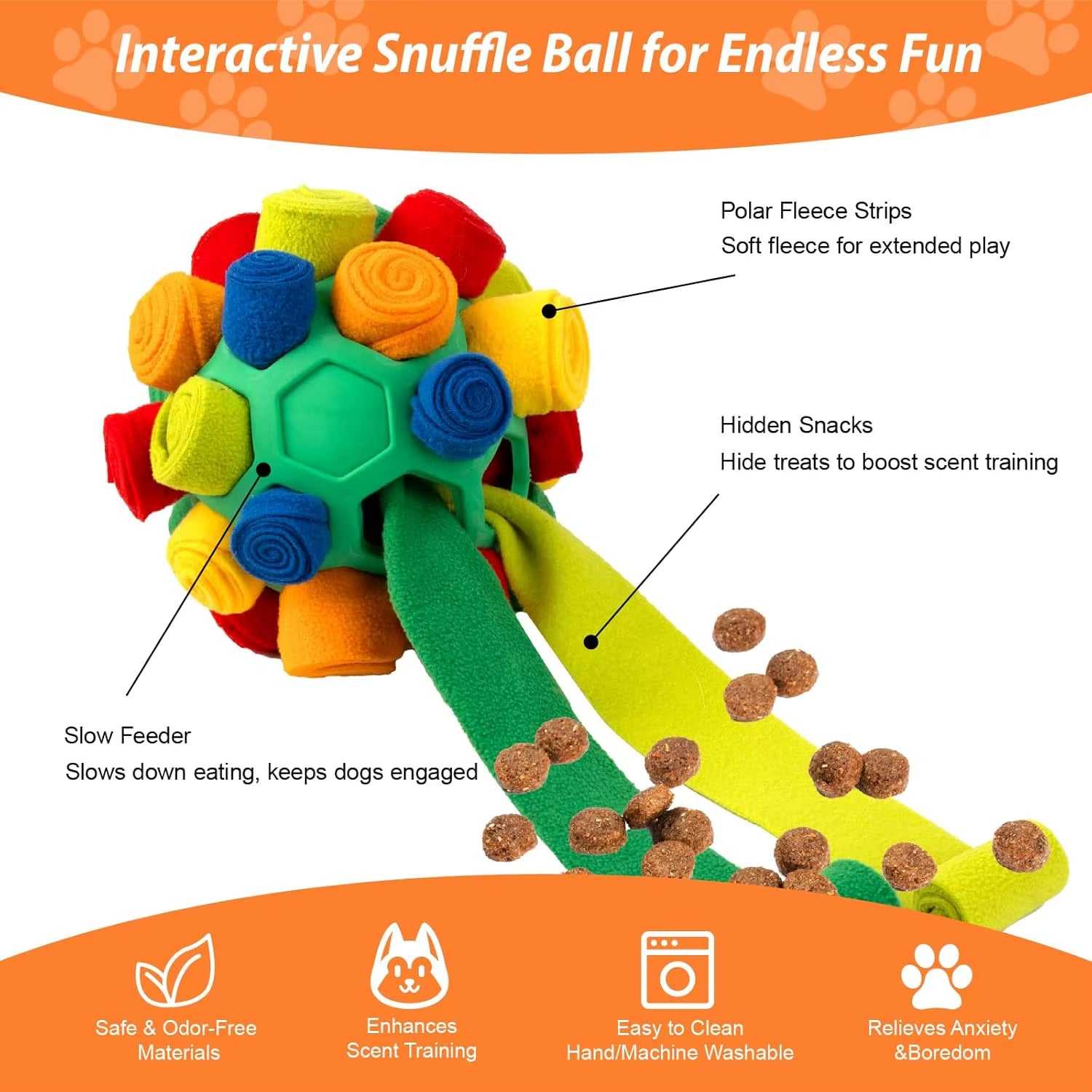 Dog Snuffle Balls - Machine Washable Foraging Toy for Puppies and Boredom Relief