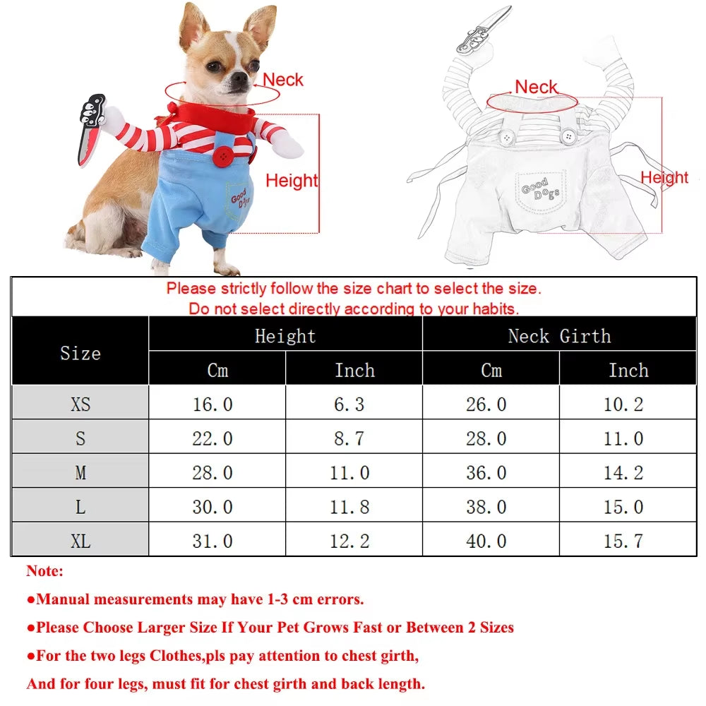 Humorous Cosplay Costume for Dogs and Cats - Halloween Party Apparel for Small to Medium Breeds, Including Yorkshire Terriers and Chihuahuas