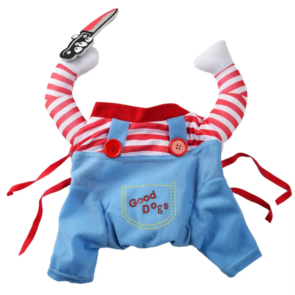 Humorous Cosplay Costume for Dogs and Cats - Halloween Party Apparel for Small to Medium Breeds, Including Yorkshire Terriers and Chihuahuas