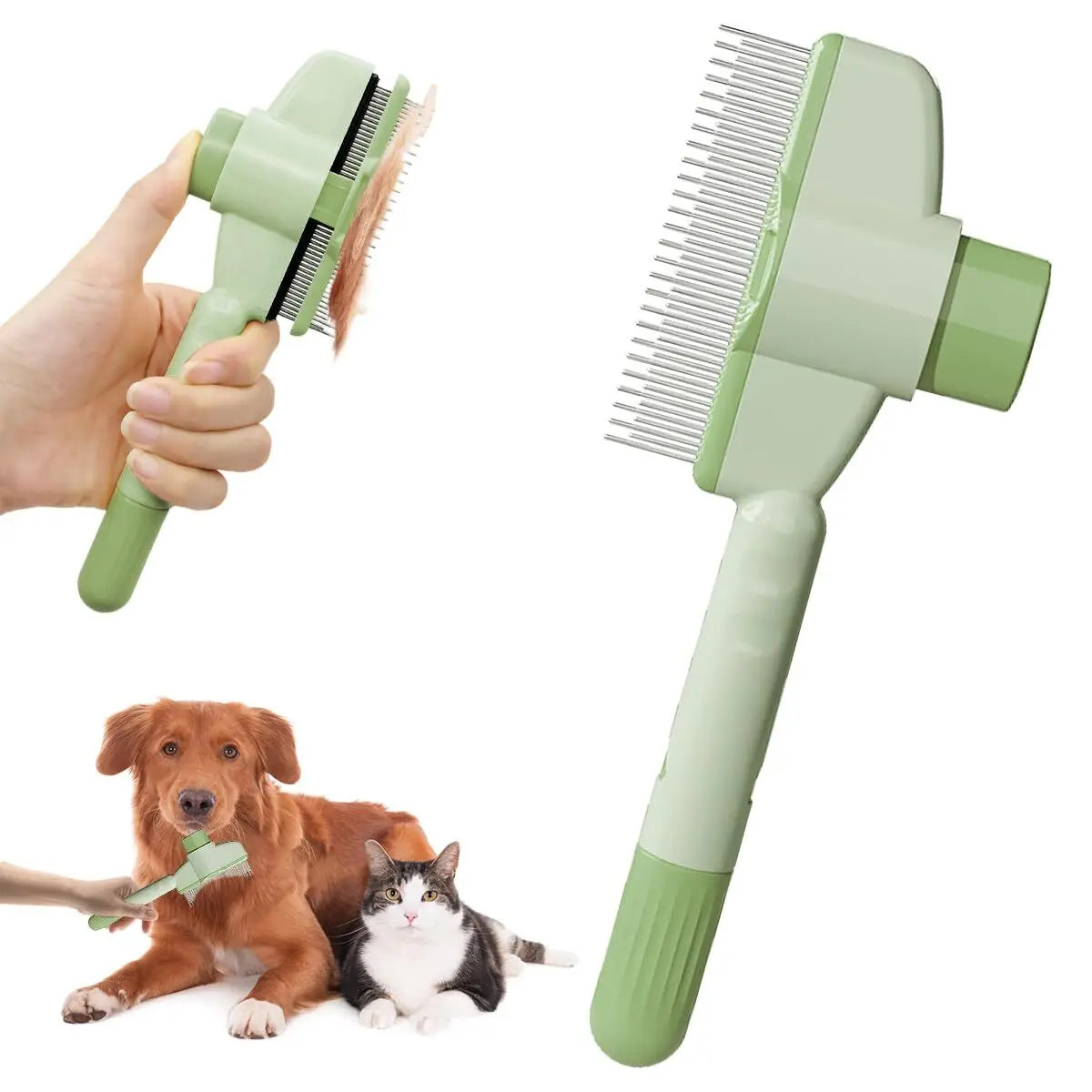 1/2PCS Pet Brush Dog Cat Fur Flash Brush for Long Short Hair Self-Cleaning Pet Comb for Removes Knots and Loose Hair Animal Comb