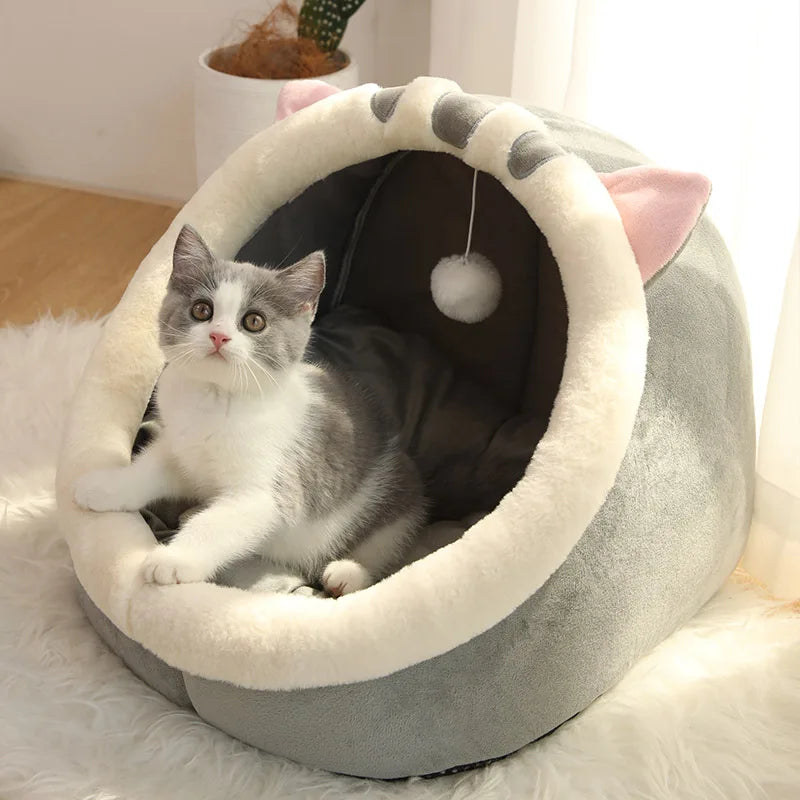 Cozy & Charming Deep Sleep Cat Bed - Foldable, Removable, and Washable Sleeping Mat for Your Feline Friends