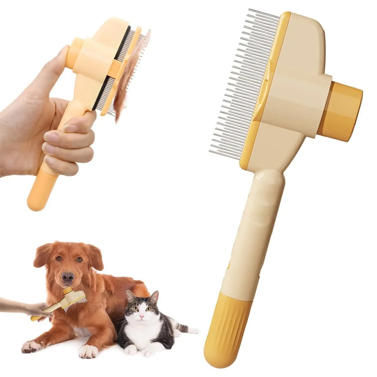 1/2PCS Pet Brush Dog Cat Fur Flash Brush for Long Short Hair Self-Cleaning Pet Comb for Removes Knots and Loose Hair Animal Comb