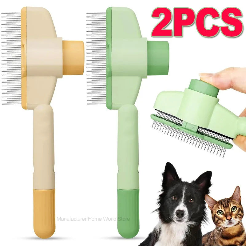 1/2PCS Pet Brush Dog Cat Fur Flash Brush for Long Short Hair Self-Cleaning Pet Comb for Removes Knots and Loose Hair Animal Comb