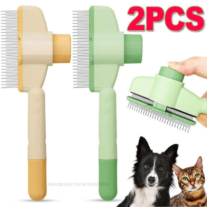 1/2PCS Pet Brush Dog Cat Fur Flash Brush for Long Short Hair Self-Cleaning Pet Comb for Removes Knots and Loose Hair Animal Comb