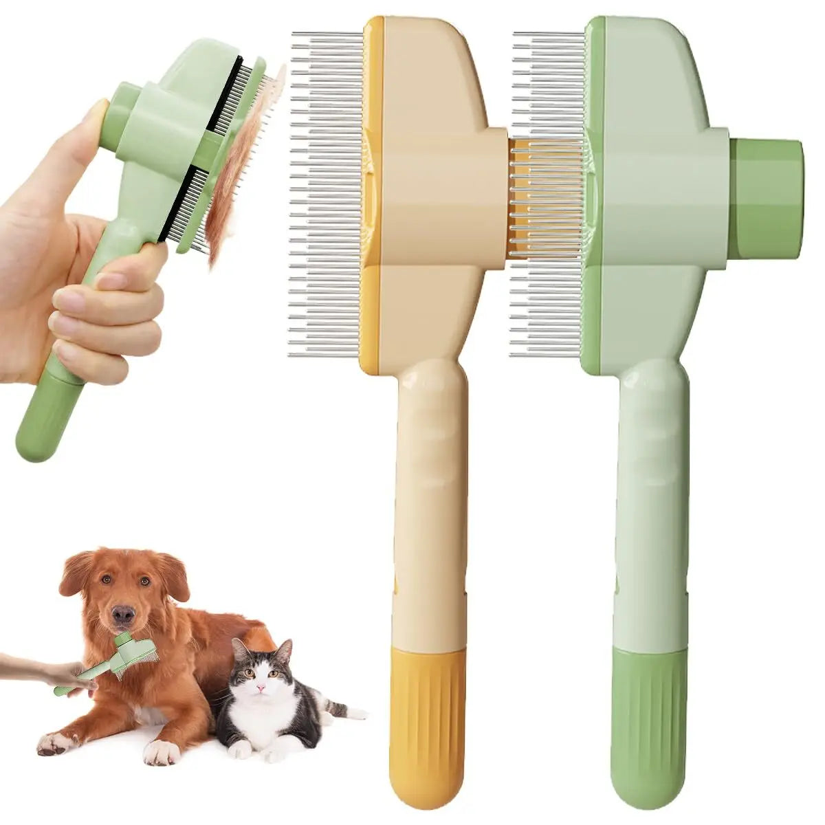 1/2PCS Pet Brush Dog Cat Fur Flash Brush for Long Short Hair Self-Cleaning Pet Comb for Removes Knots and Loose Hair Animal Comb