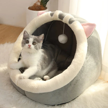 Cozy & Charming Deep Sleep Cat Bed - Foldable, Removable, and Washable Sleeping Mat for Your Feline Friends