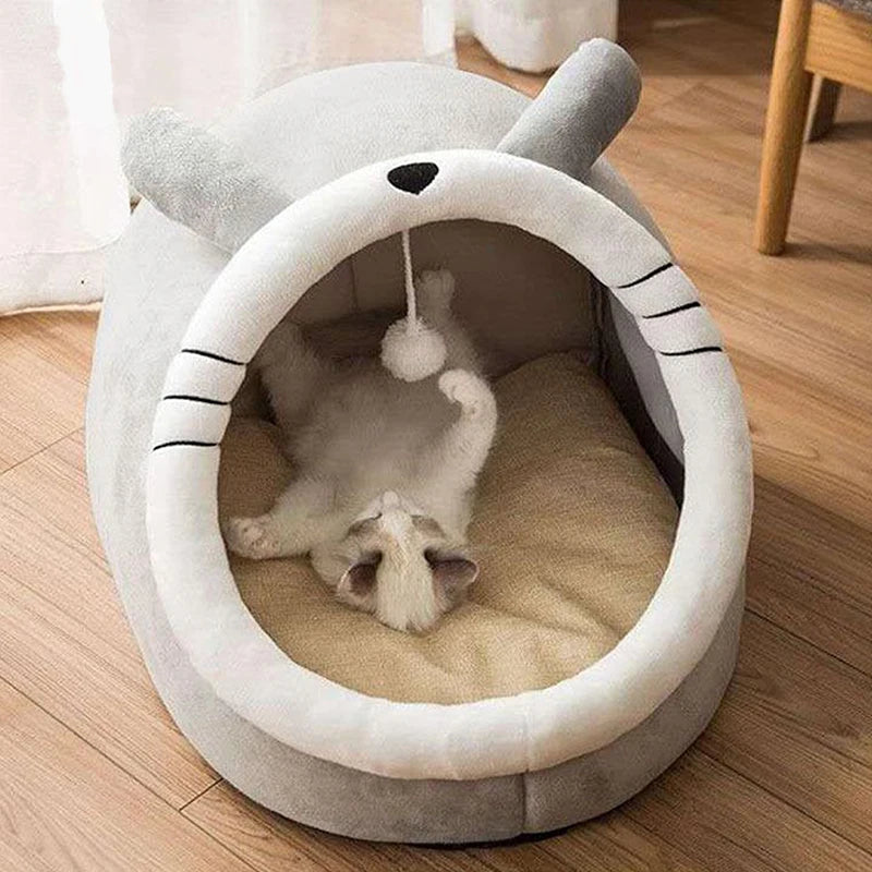 Cozy & Charming Deep Sleep Cat Bed - Foldable, Removable, and Washable Sleeping Mat for Your Feline Friends